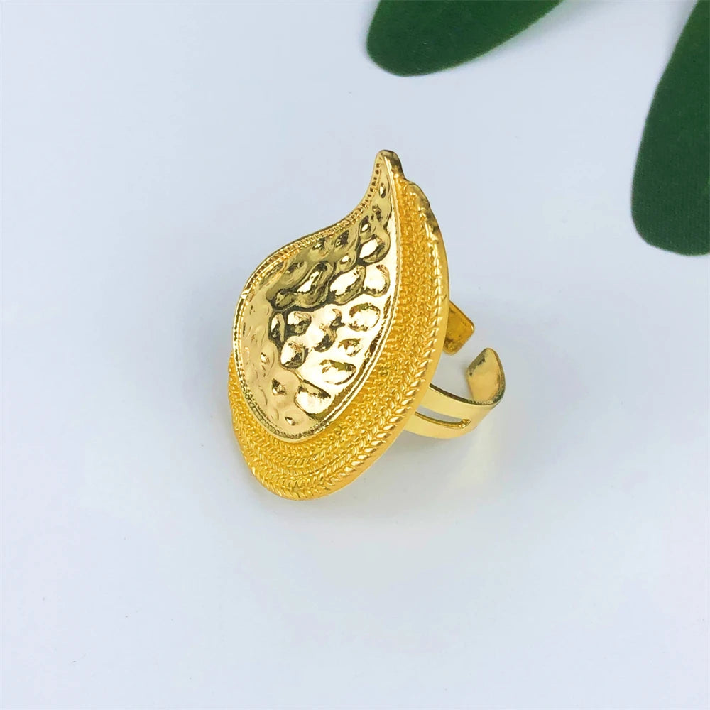 TITI Hot Sale Italian Gold Plated Jewelry Set Luxury Big Bold Heart Necklace Earrings Bracelet Ring for Women Wedding Party